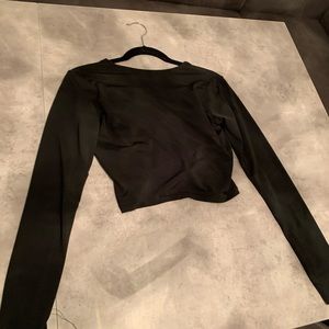 Missguided long sleeve spandex crop top